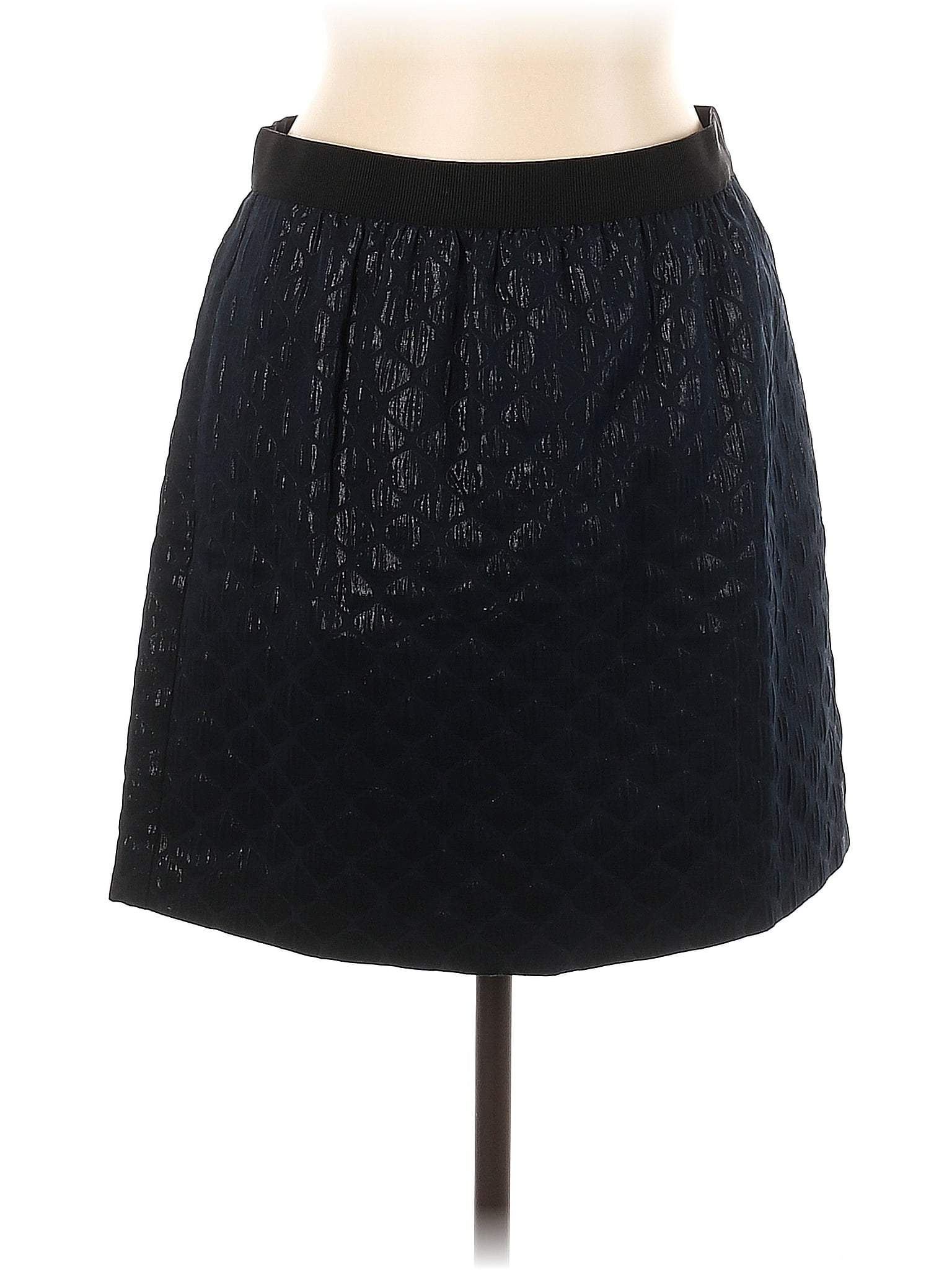 Cecile De Reve Womens Black Floral Cotton Peasant Skirt Size 10 Zip