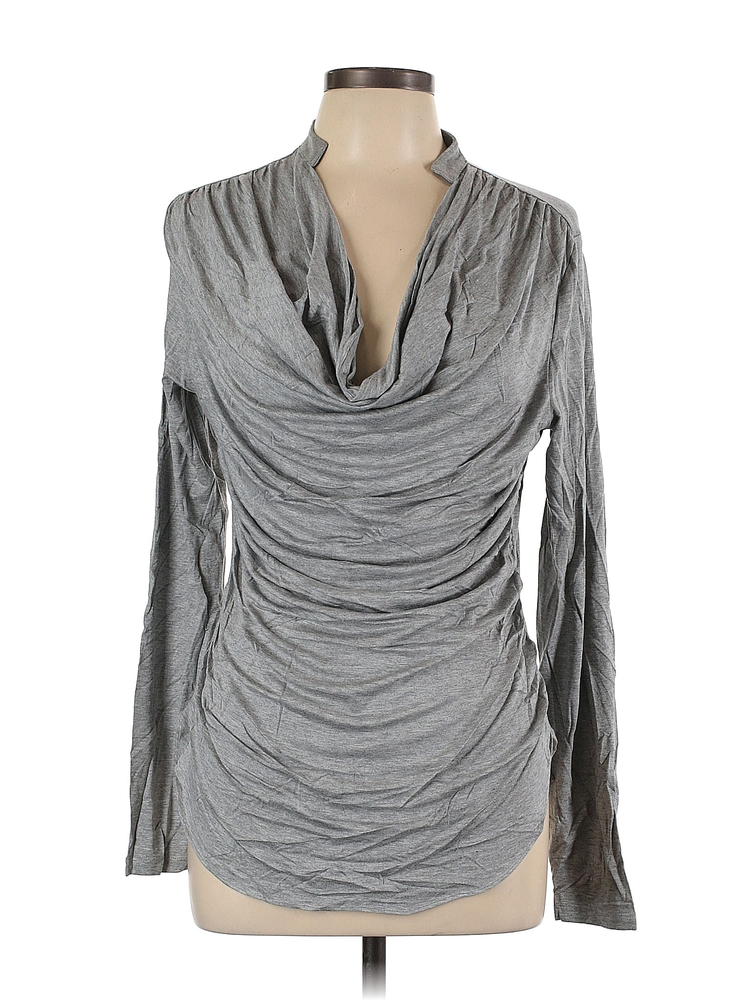 Patrizia Luca Stripes Gray Long Sleeve Top Size L - 65% off | ThredUp