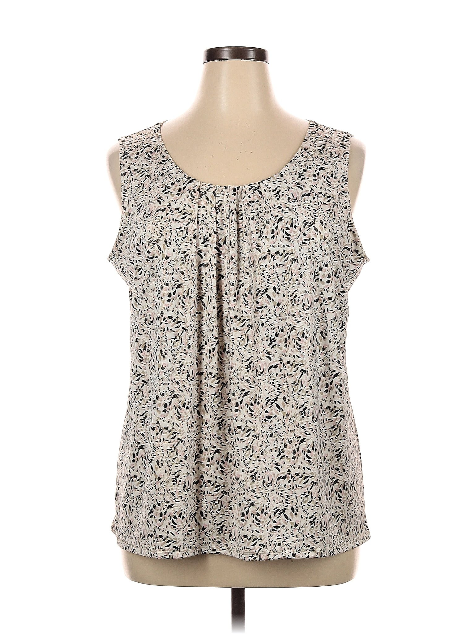Travelers by Chico's Floral Ivory Sleeveless T-Shirt Size XL (3) - 78% ...