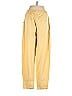Stefano International 100% Cotton Solid Yellow Casual Pants Size S - photo 2