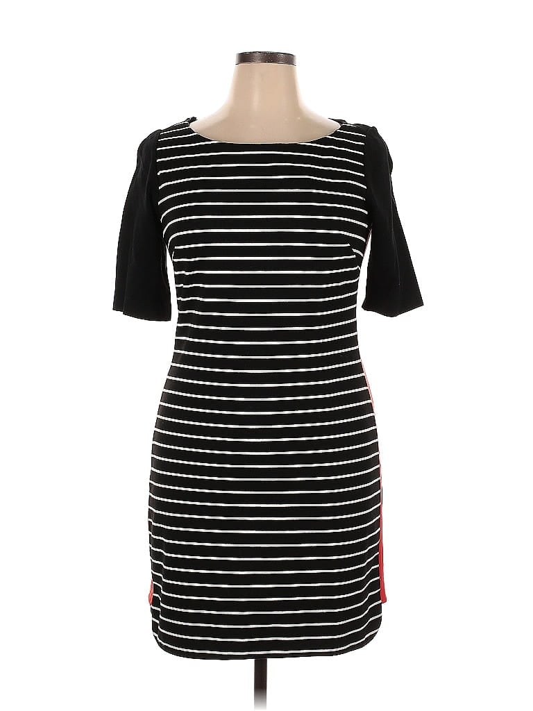 Eliza J Stripes Black Casual Dress Size 14 - photo 1