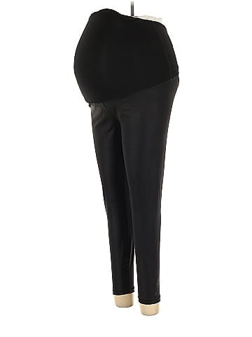 Isabel Maternity Solid Black Casual Pants Size L (Maternity) - 28
