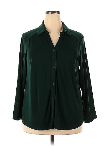 Adrianna Papell Green Long Sleeve Top Size 2X Plus 74 off