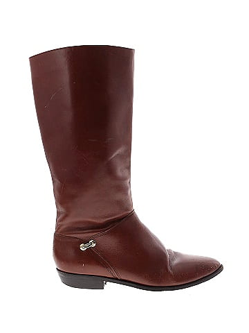 Etienne Aigner Solid Brown Burgundy Boots Size 7 1 2 62 off