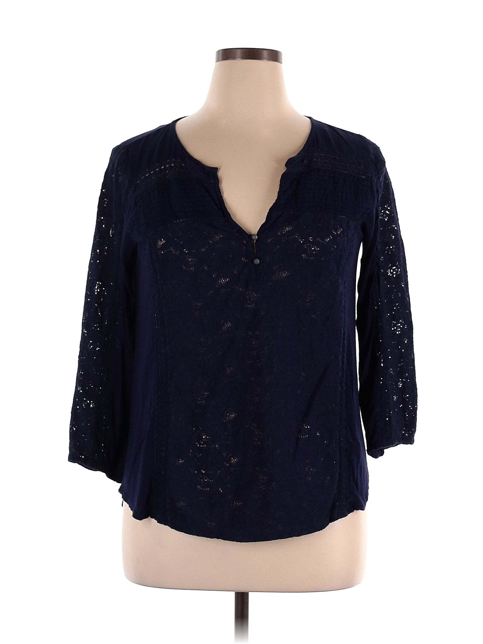 Lucky Brand Navy Blue Long Sleeve Top Size Xl 69 Off Thredup