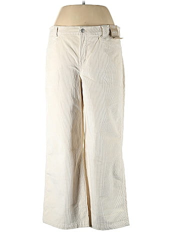 Madewell Solid Ivory Petite Emmett 2.0 Wide-Leg Pants in Corduroy