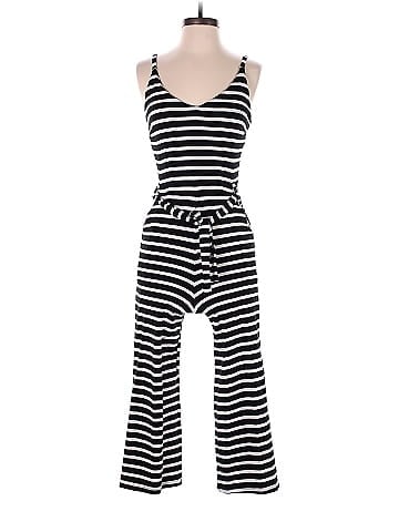 Monteau Stripes Multi Color Black Jumpsuit Size S - 50% off
