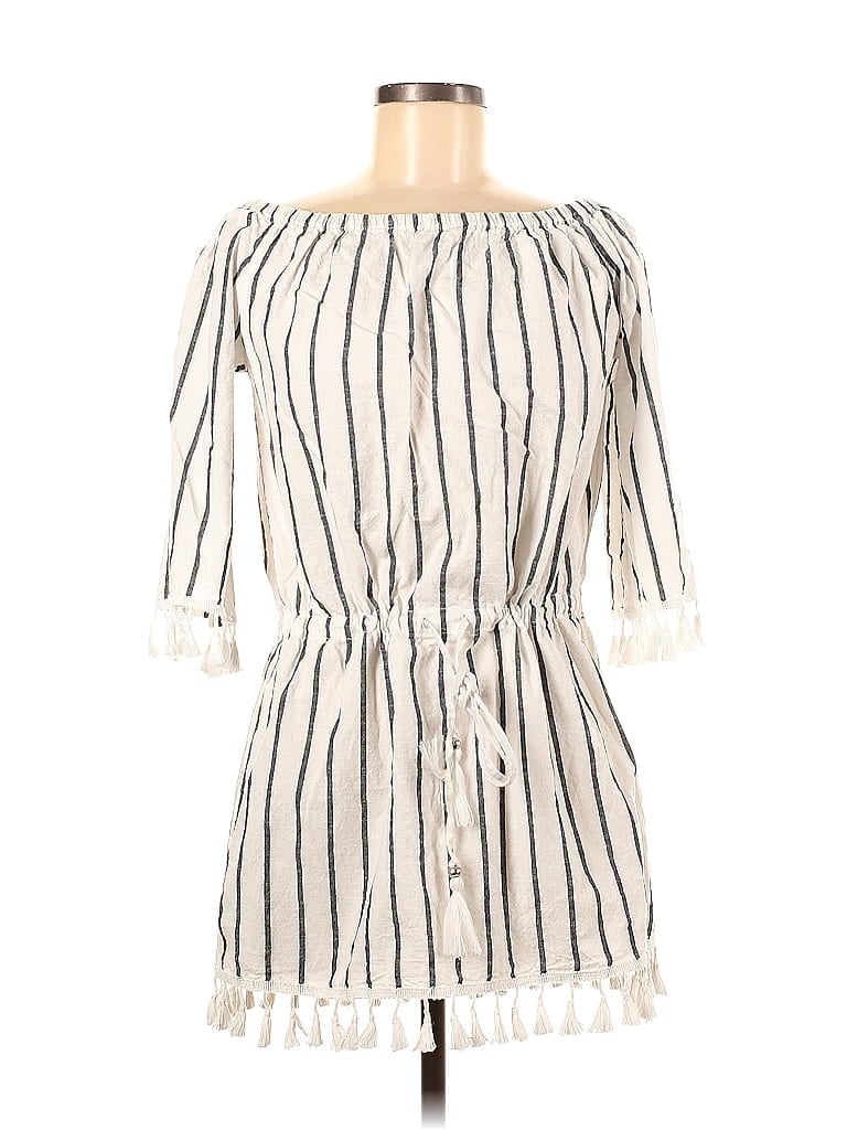 Pre-owned Blue Island Casual Dress In White