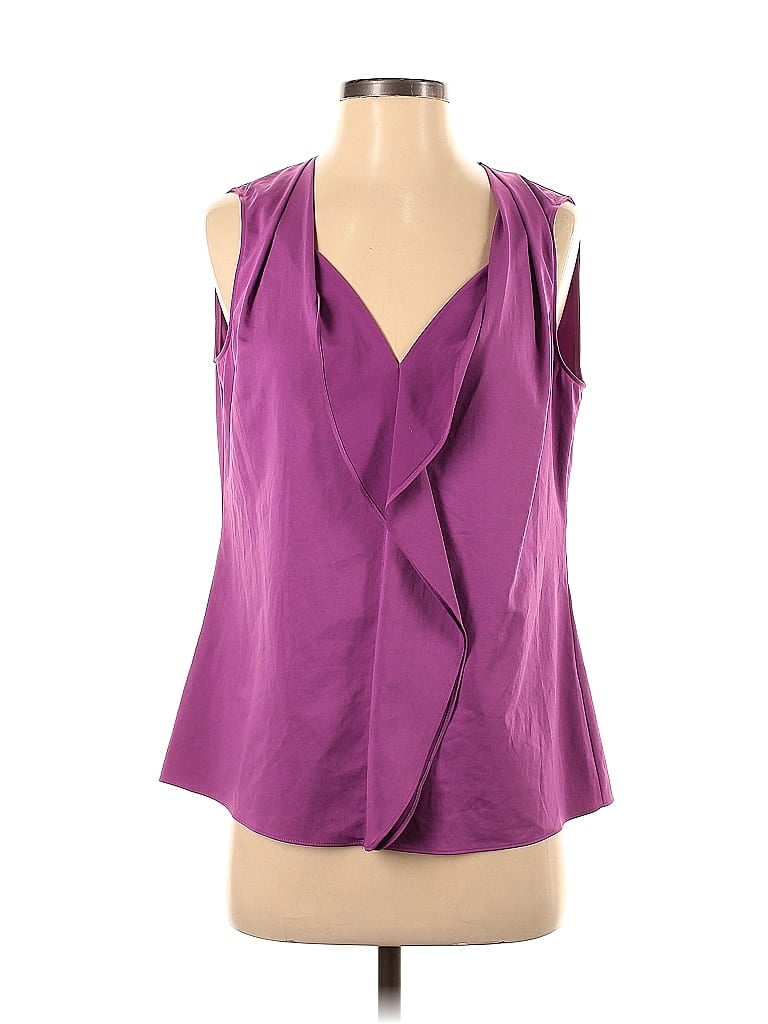 Pre-owned Tahari Sleeveless Blouse In Purple