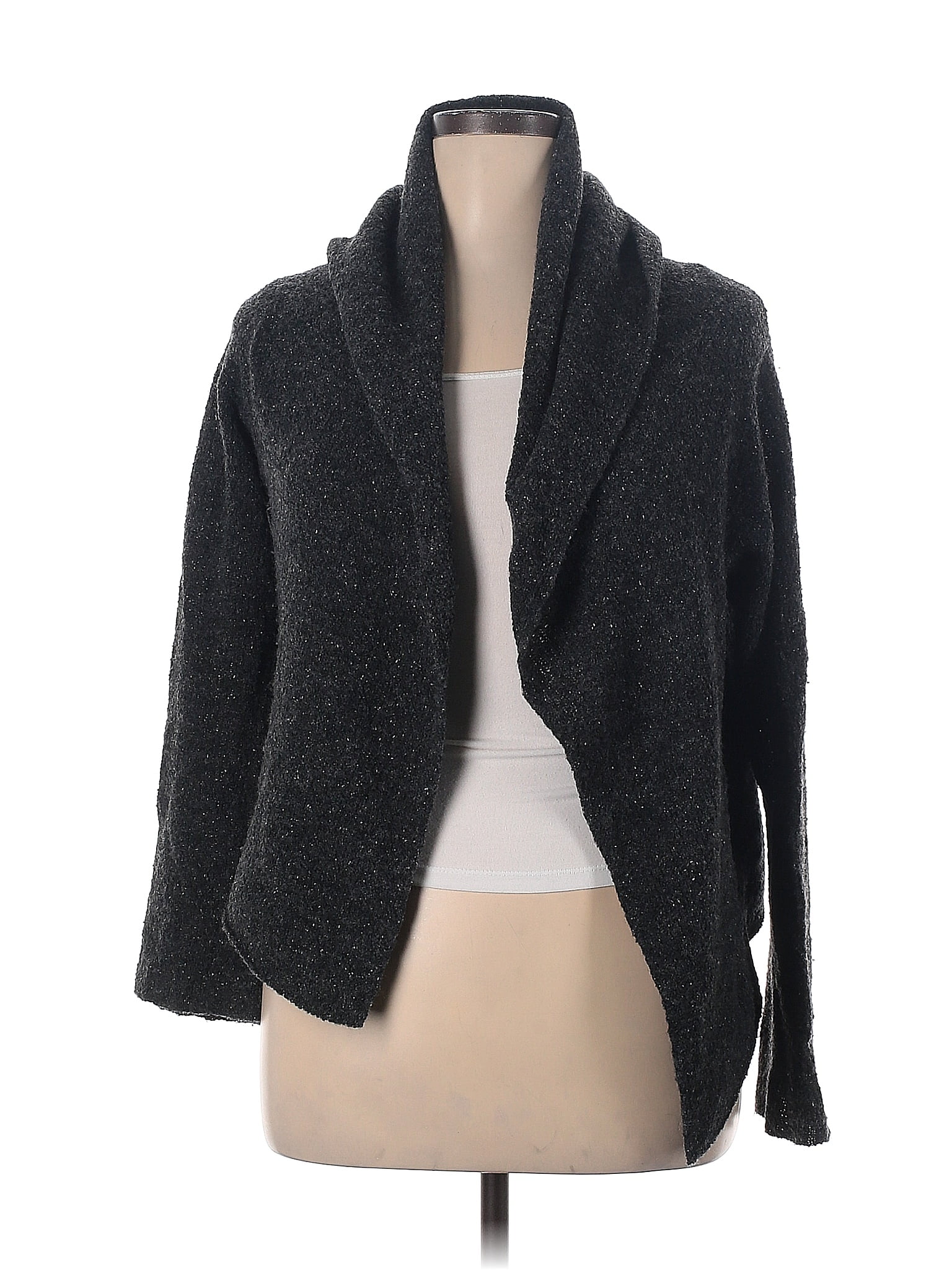 Eileen Fisher Color Block Solid Gray Cardigan Size L 74 off ThredUp