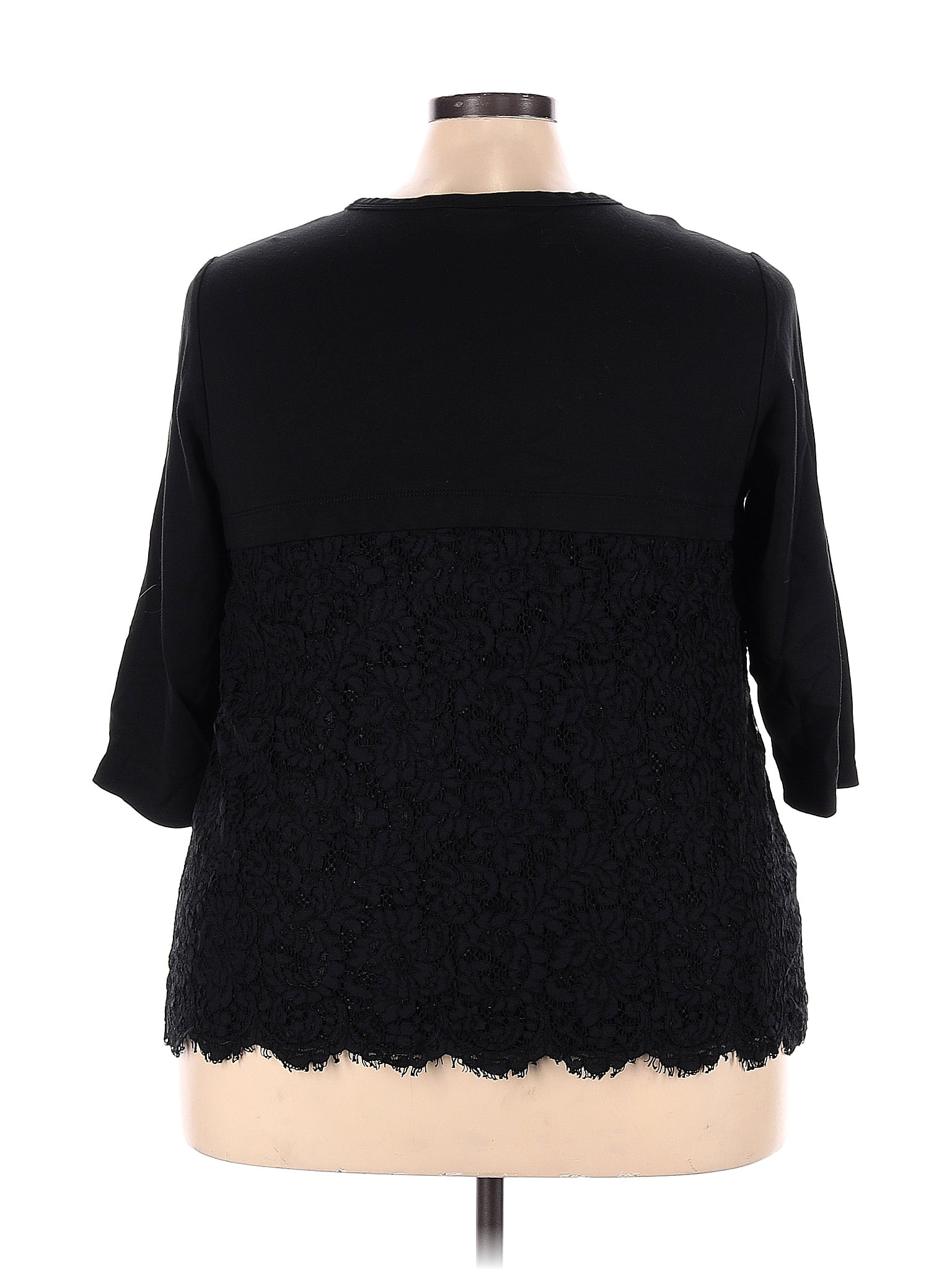 J.Jill Black 3/4 Sleeve Top Size 2X (Plus) - 67% off