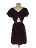 Wish 100% Polyester Houndstooth Jacquard Argyle Grid Hearts Polka Dots Burgundy Casual Dress Size S - photo 2