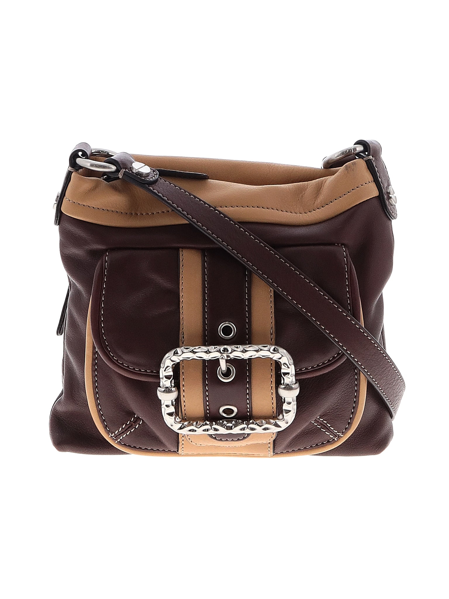 B Makowsky Solid Brown Leather Crossbody Bag One Size - 71% Off | ThredUp