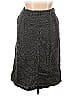 Orvis 100% Wool Marled Solid Tweed Chevron-herringbone Gray Casual Skirt Size 14 - photo 2