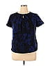 Lands' End 100% Polyester Blue Short Sleeve Top Size 14 - photo 1