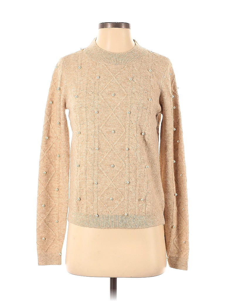 Ann Taylor LOFT Tweed Brocade Tan Pullover Sweater Size XS - photo 1