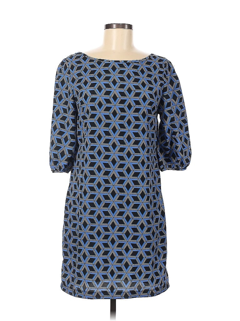 Fab'rik 100% Cotton Jacquard Argyle Blue Casual Dress Size M - photo 1