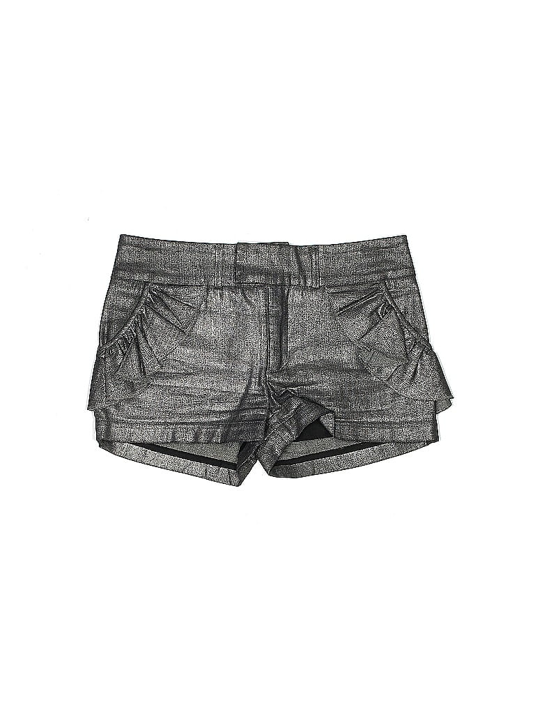 Ishii New York 100% Cotton Silver Faux Leather Shorts Size 0 - photo 1