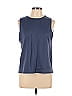 Zara 100% Cotton Blue Sleeveless T-Shirt Size L - photo 1