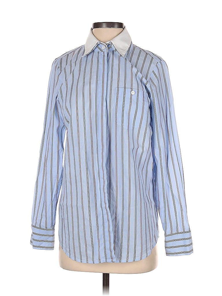 Pre-owned Worth New York Long Sleeve Button Down Shirt In Blue