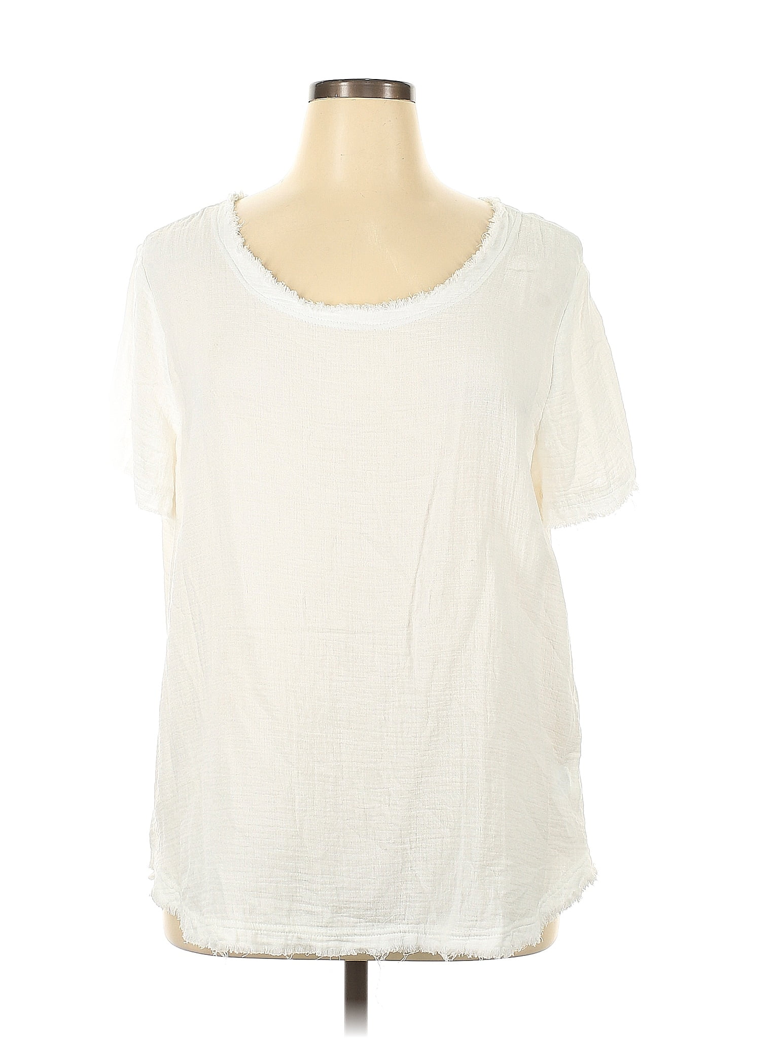 Nic Zoe White Ivory Short Sleeve Blouse Size Xl 77 Off Thredup