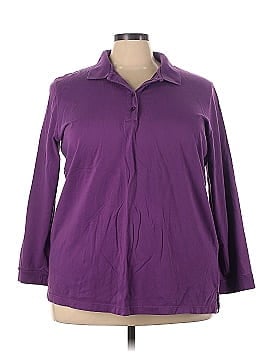 Woman Within Long Sleeve Polo (view 1)