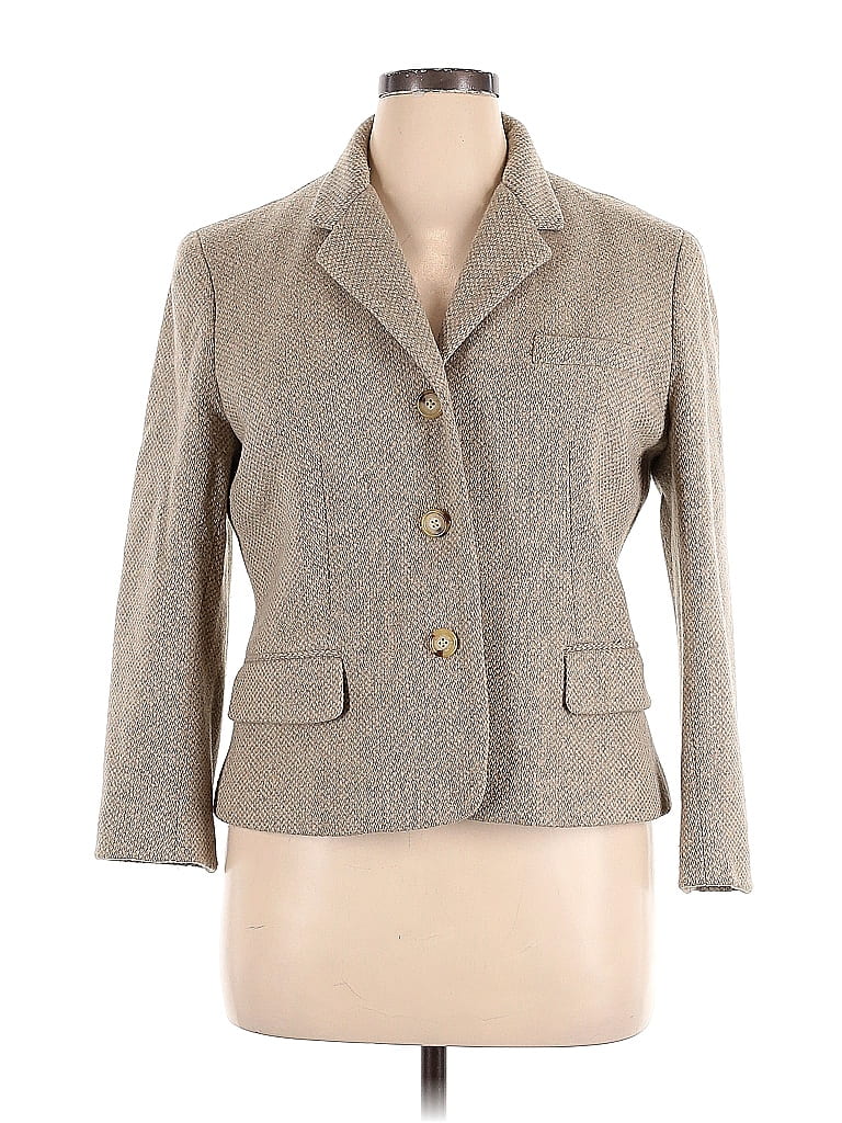 Lauren by Ralph Lauren Solid Tan Gray Wool Blazer Size 16 - 69% off ...