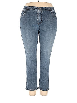 Terra & Sky Women's Plus Size Pull-on Mini Flare Jeans, sizes 0X-4X 