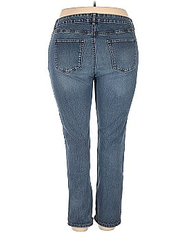 Terra & Sky Women's Plus Size Raw Edge Flare Jeans, 31” Inseam