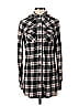 Millau Plaid Black Long Sleeve Button-Down Shirt Size XS - photo 1