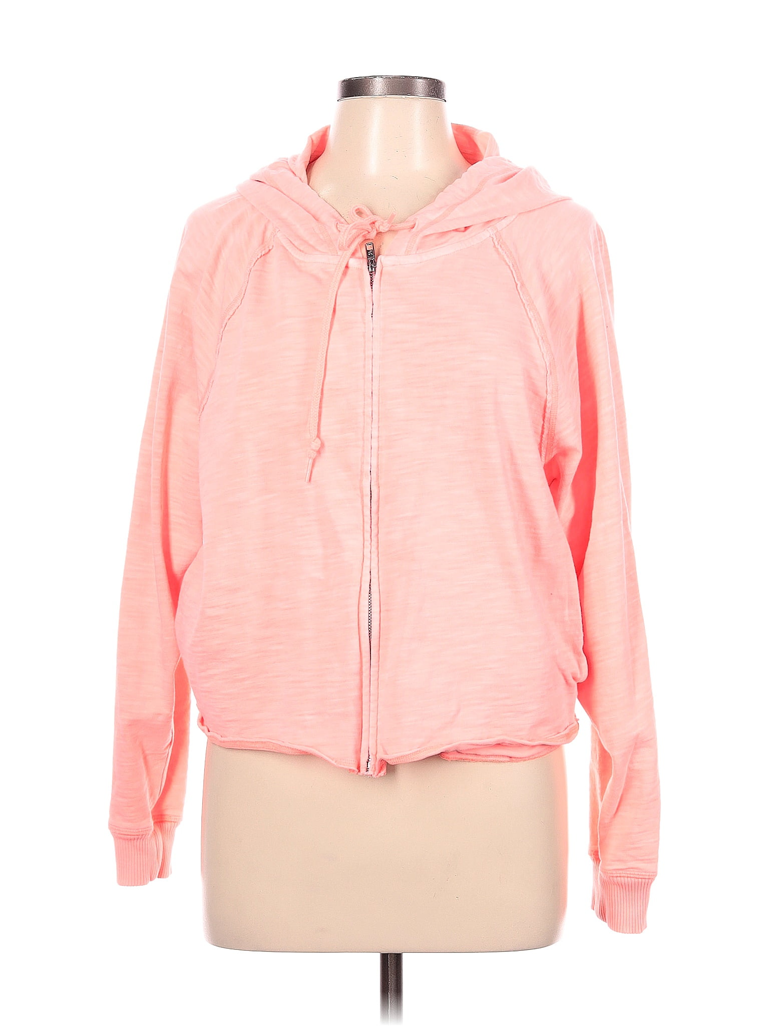 Victoria's Secret Pink 100 Cotton Pink Zip Up Hoodie Size L 54 off