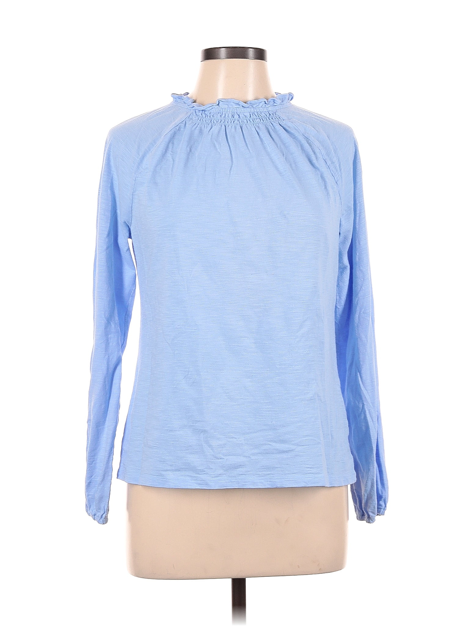 Talbots Solid Blue Long Sleeve Top Size M 77 Off Thredup