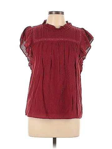 Ann Taylor Womens Top Shirt Blouse size Medium Pink Cap Sleeve