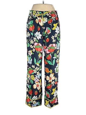 Kate Spade New York 100% Polyester Floral Blue Casual Pants Size M