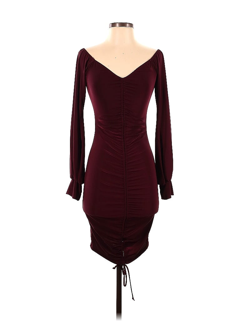 Fashion Nova Solid Maroon Burgundy Casual Dress Size S 44 Off Thredup