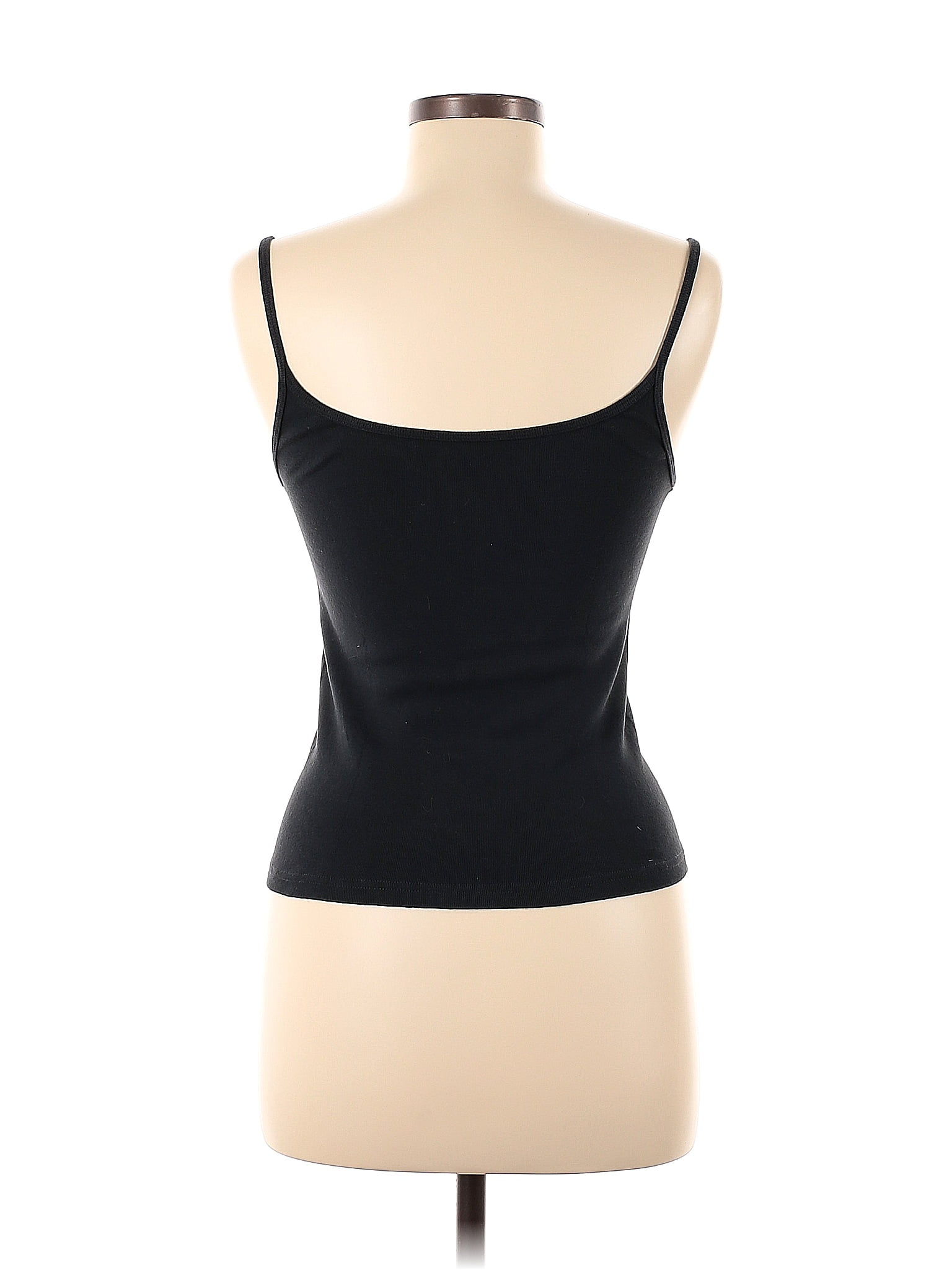 Brandy Melville 100% Cotton Solid Black Tank Top One Size - 42% off
