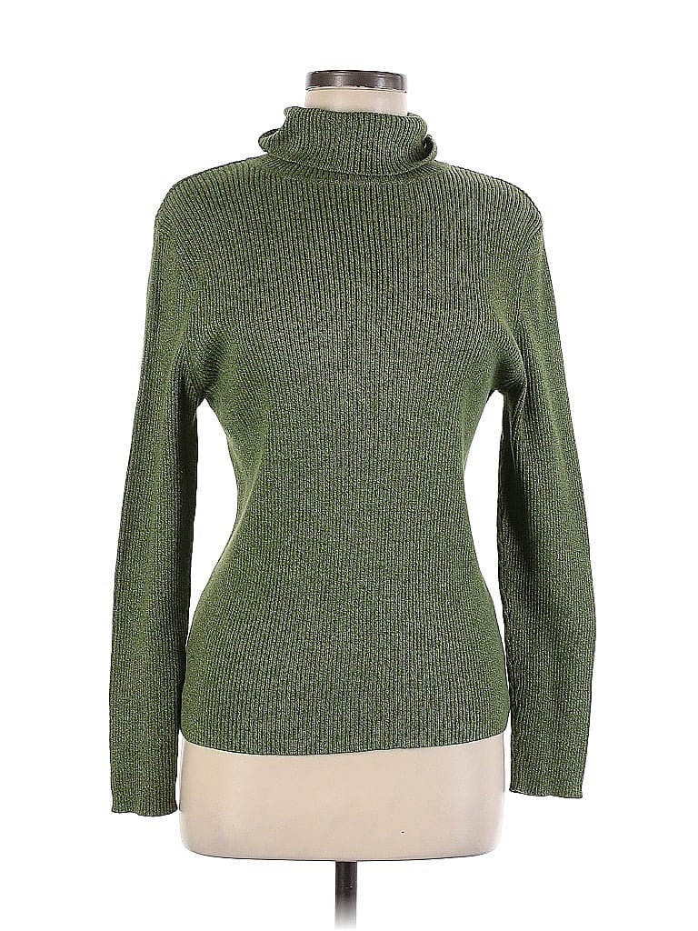 Reference Point 100% Cotton Green Long Sleeve Turtleneck Size L - photo 1