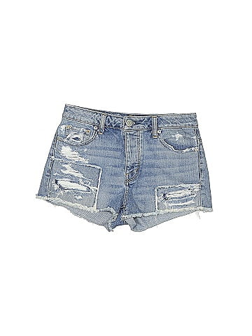 American Eagle Outfitters 100% Cotton Solid Blue Denim Shorts Size 000 -  66% off