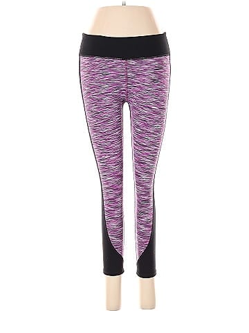 Fabletics 100% Polyester Leopard Print Multi Color Purple Leggings