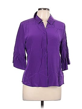 Anne Fontaine Short Sleeve Silk Top (view 1)