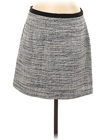 Ann Taylor Color Block Tweed Marled Gray Casual Skirt Size 10 - 79% off