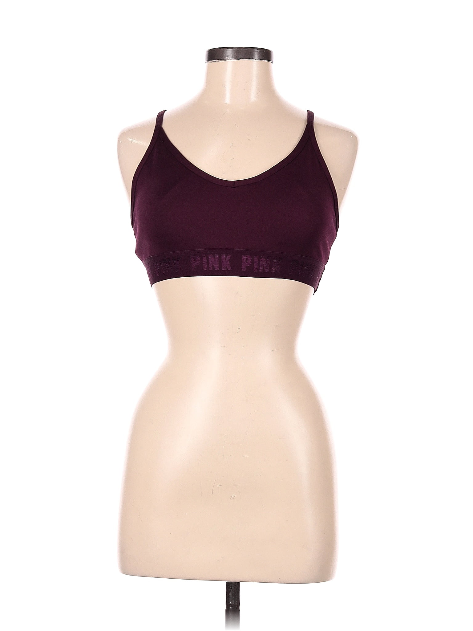 Victoria's Secret Pink Print Purple Burgundy Sports Bra Size M - 36% off