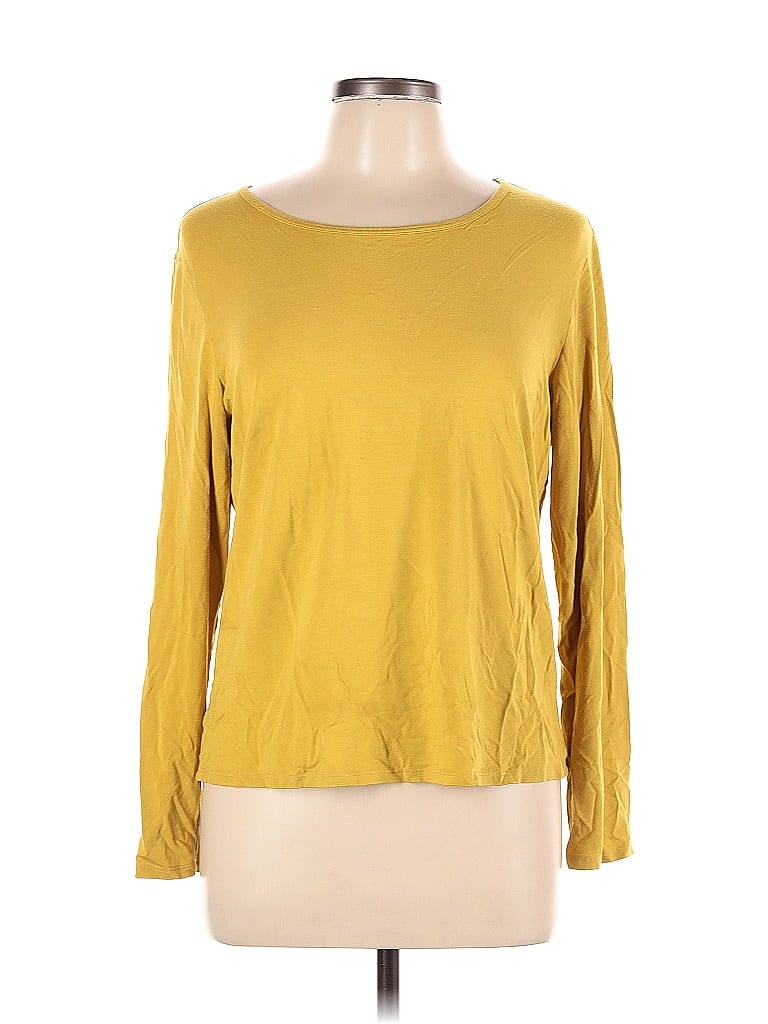 Eileen Fisher Yellow Long Sleeve T-Shirt Size L (Petite) - photo 1