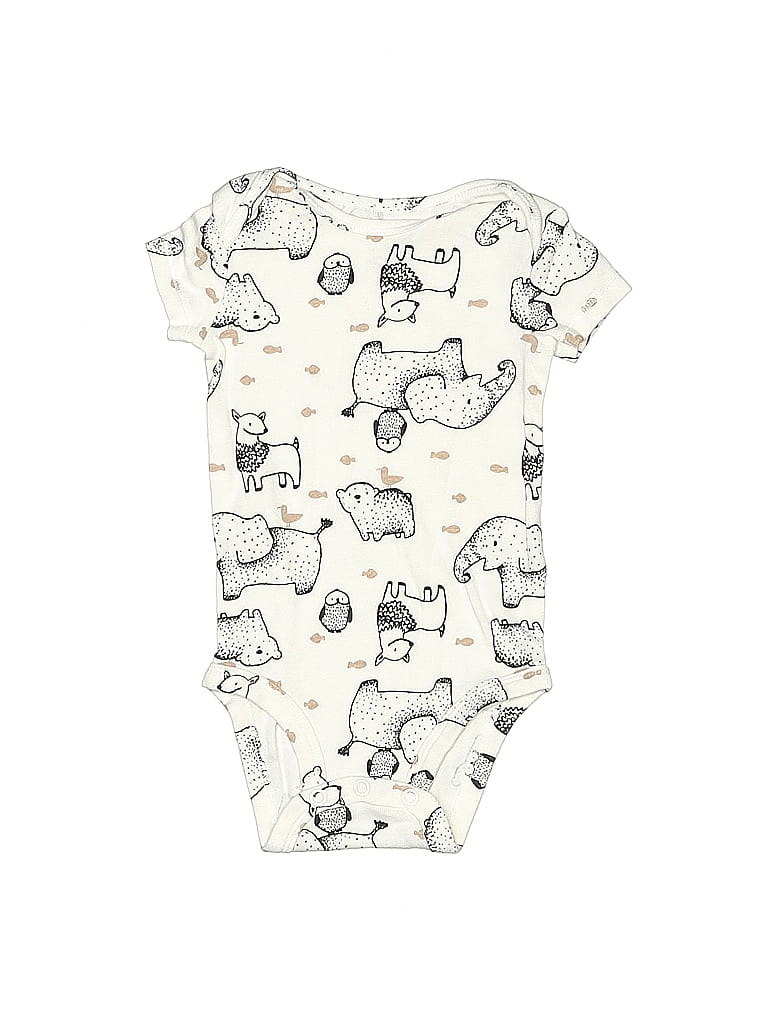 Pre-owned Carter's Babies' Short Sleeve Onesie In White