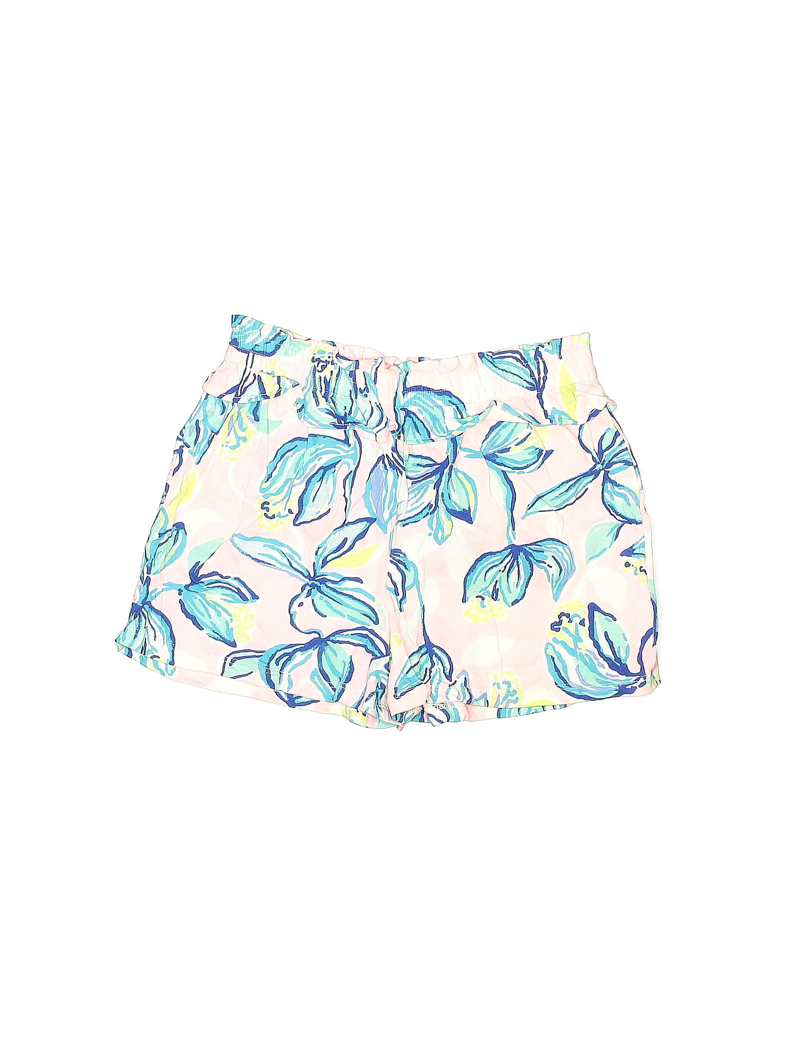 Lilly Pulitzer 100 Cotton Floral Blue Shorts Size 8 10 21 Off