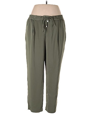 Zara 100% Polyester Solid Green Casual Pants Size XXL - 52% off