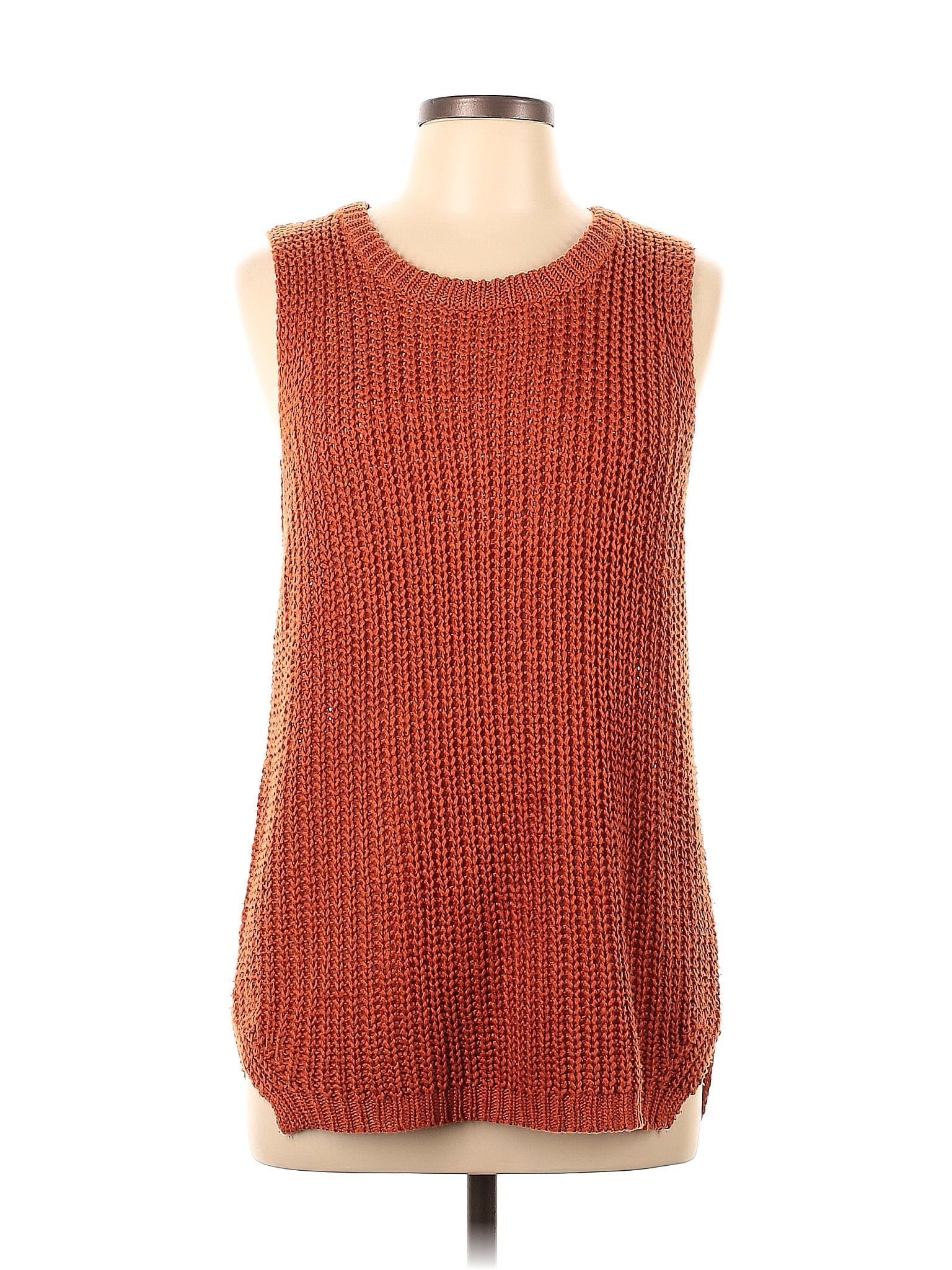 Peyton Jensen 100% Acrylic Solid Burnt Orange Orange Pullover Sweater ...