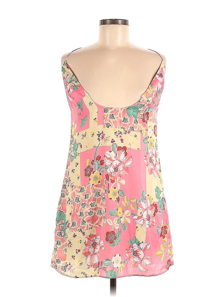 Zara 100% Polyester Floral Motif Pink Casual Dress Size M - photo 1