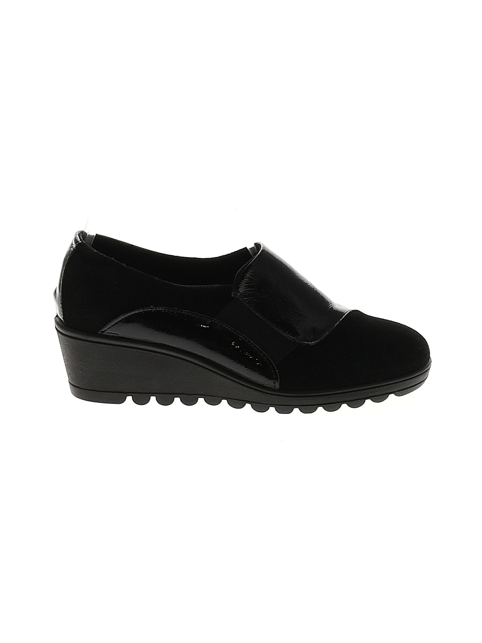 MAC 100% Leather Solid Black Wedges Size 37 (EU) - 74% off | ThredUp