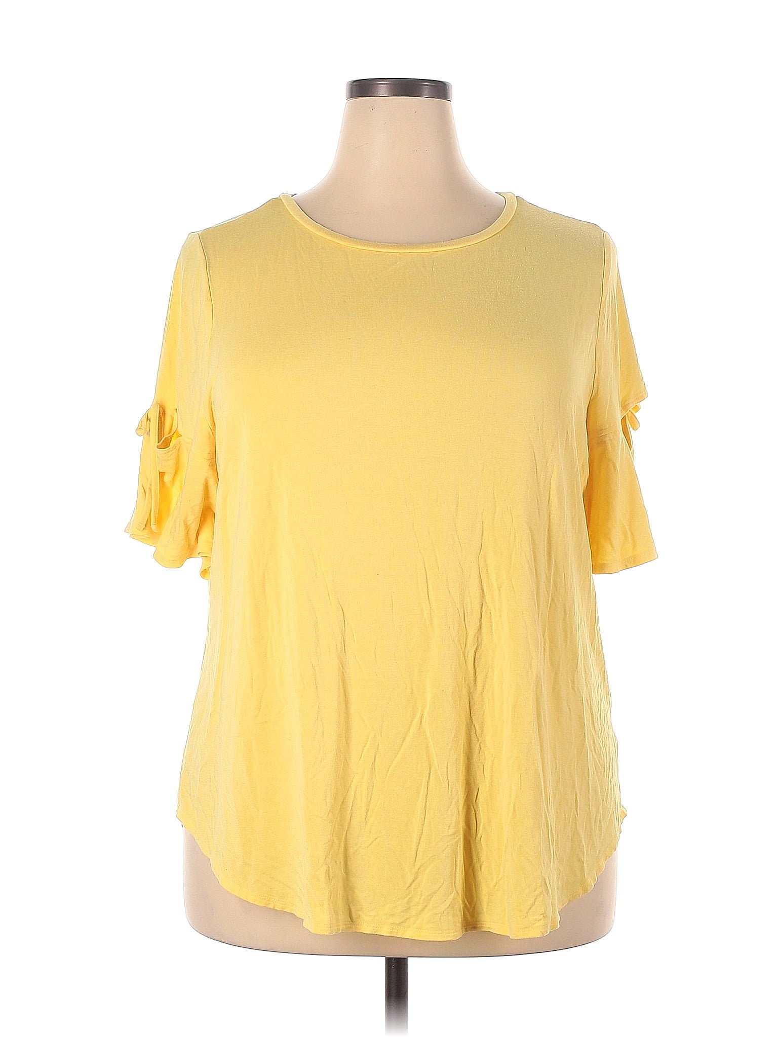 Worthington Yellow Short Sleeve Blouse Size 2x Plus 42 Off Thredup